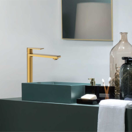 Смеситель для раковины Vincea Vogue VBF-1V2BG золото матовое